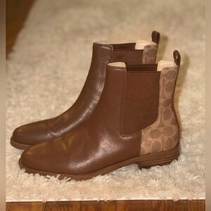 🆕 🤎COACH brown ankle boots women